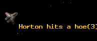 Horton hits a hoe